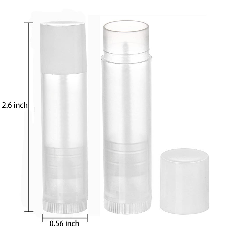 Bekith 100 Pack 5.5ml Clear Empty Lip Balm Tubes with White Caps - Image 2